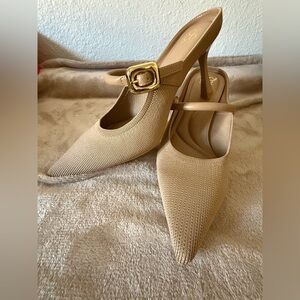 Cosy Island Slingback Heels with Gold Buckle